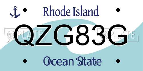 QZG83G Rhode Island License Plate