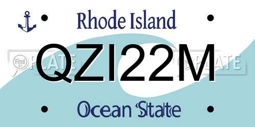 QZI22M Rhode Island License Plate