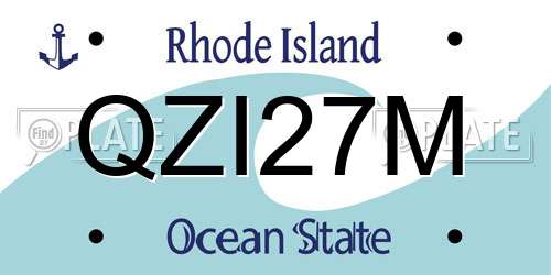 QZI27M Rhode Island License Plate