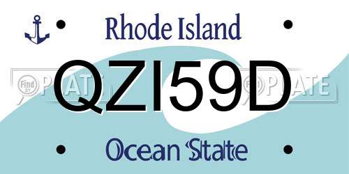 QZI59D Rhode Island License Plate