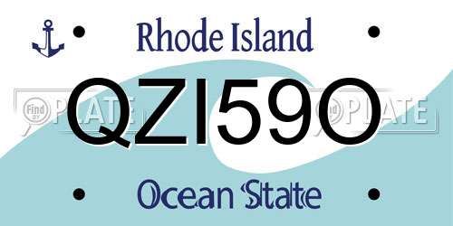 QZI59O Rhode Island License Plate