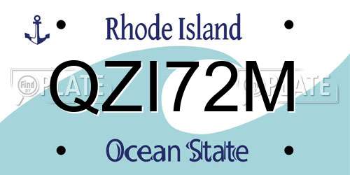 QZI72M Rhode Island License Plate