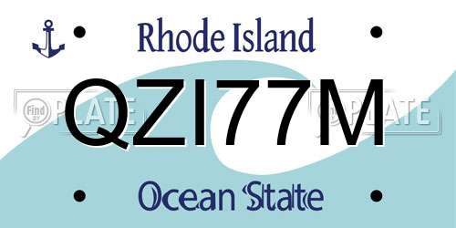 QZI77M Rhode Island License Plate
