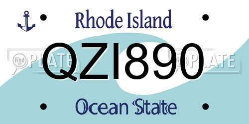 QZI890 Rhode Island License Plate
