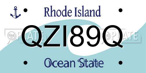 QZI89Q Rhode Island License Plate