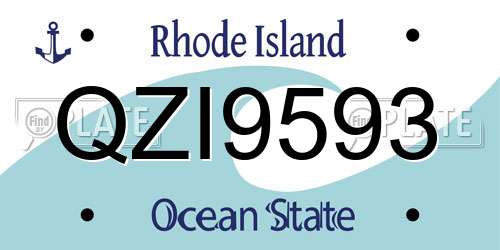 QZI9593 Rhode Island License Plate