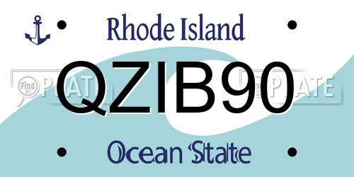 QZIB90 Rhode Island License Plate