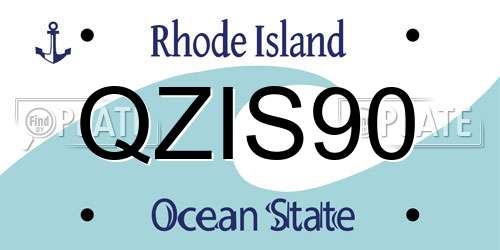 QZIS90 Rhode Island License Plate