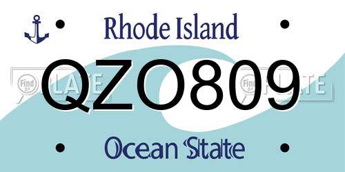 QZO809 Rhode Island License Plate