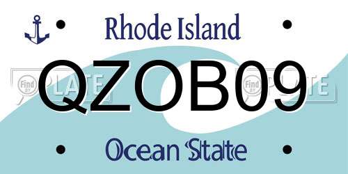 QZOB09 Rhode Island License Plate