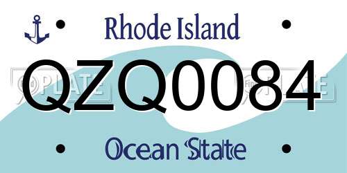 QZQ0084 Rhode Island License Plate