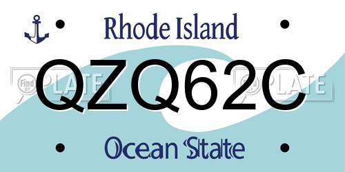 QZQ62C Rhode Island License Plate