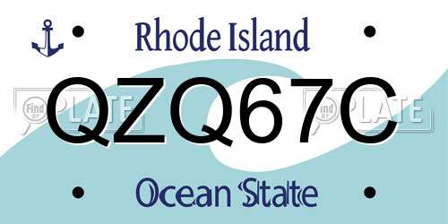 QZQ67C Rhode Island License Plate