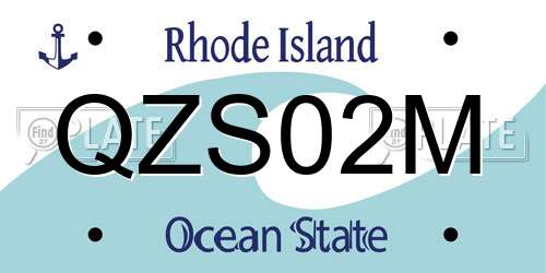 QZS02M Rhode Island License Plate