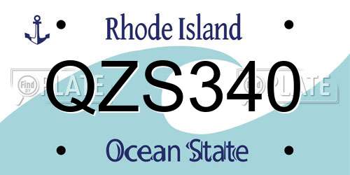 QZS340 Rhode Island License Plate