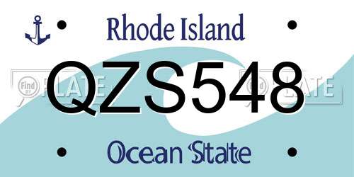 QZS548 Rhode Island License Plate
