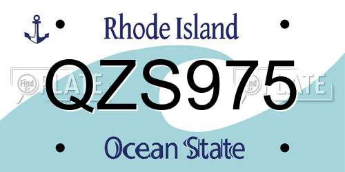 QZS975 Rhode Island License Plate