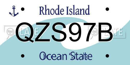 QZS97B Rhode Island License Plate