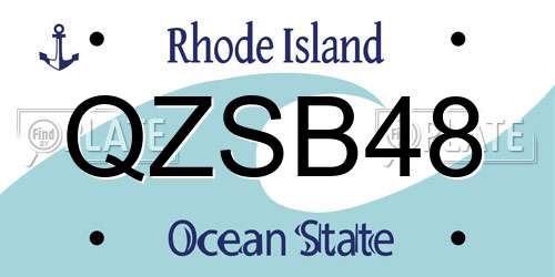 QZSB48 Rhode Island License Plate