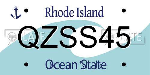 QZSS45 Rhode Island License Plate