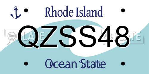 QZSS48 Rhode Island License Plate