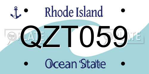 QZT059 Rhode Island License Plate