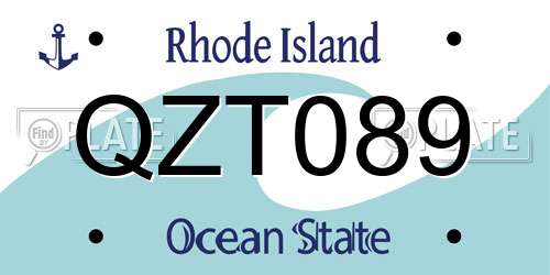 QZT089 Rhode Island License Plate