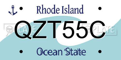 QZT55C Rhode Island License Plate