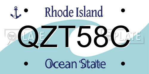 QZT58C Rhode Island License Plate
