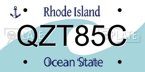 QZT85C Rhode Island License Plate