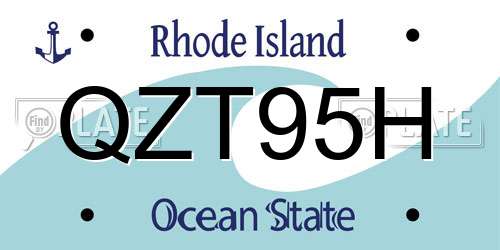 QZT95H Rhode Island License Plate