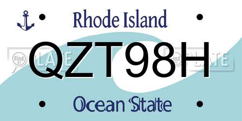 QZT98H Rhode Island License Plate