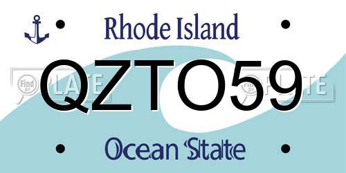 QZTO59 Rhode Island License Plate