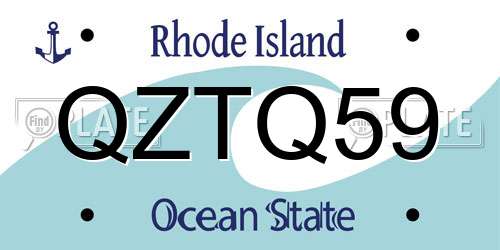 QZTQ59 Rhode Island License Plate