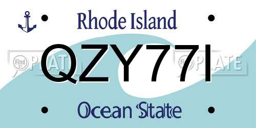 QZY77I Rhode Island License Plate