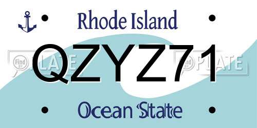 QZYZ71 Rhode Island License Plate