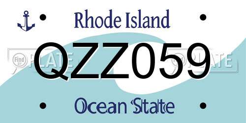 QZZ059 Rhode Island License Plate