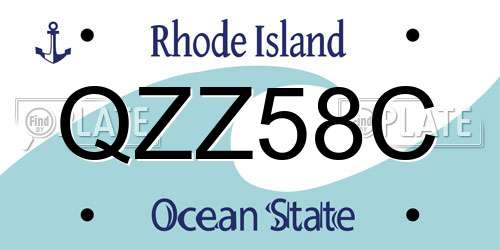 QZZ58C Rhode Island License Plate