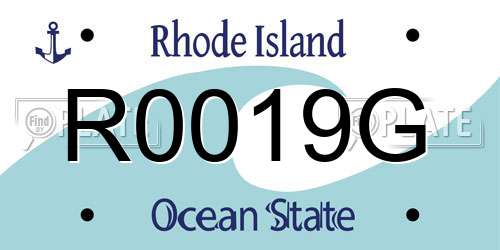 R0019G Rhode Island License Plate