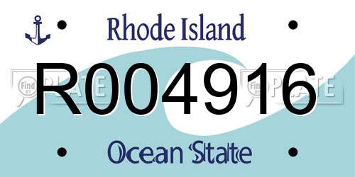 R004916 Rhode Island License Plate