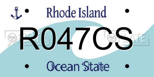 R047CS Rhode Island License Plate