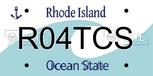 R04TCS Rhode Island License Plate