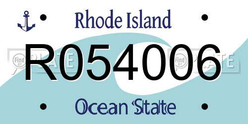 R054006 Rhode Island License Plate