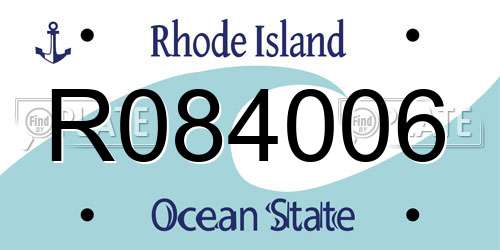 R084006 Rhode Island License Plate