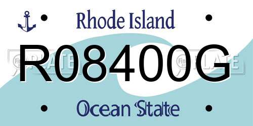 R08400G Rhode Island License Plate
