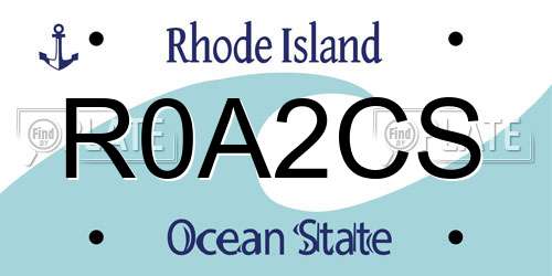 R0A2CS Rhode Island License Plate
