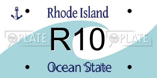R10 Rhode Island License Plate