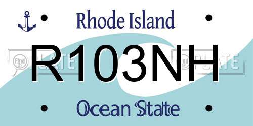 R103NH Rhode Island License Plate