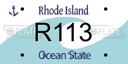 R113 Rhode Island License Plate