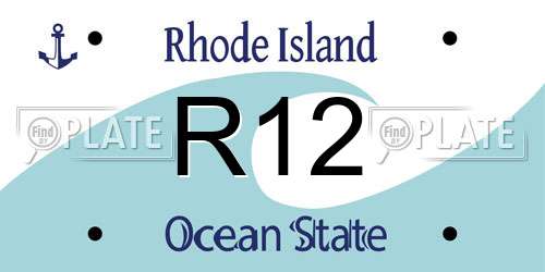 R12 Rhode Island License Plate